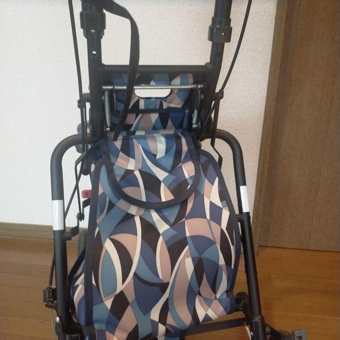 ［島製作所］サニーウォーカー シルバーカー 幾何学模様 ブルー 良品