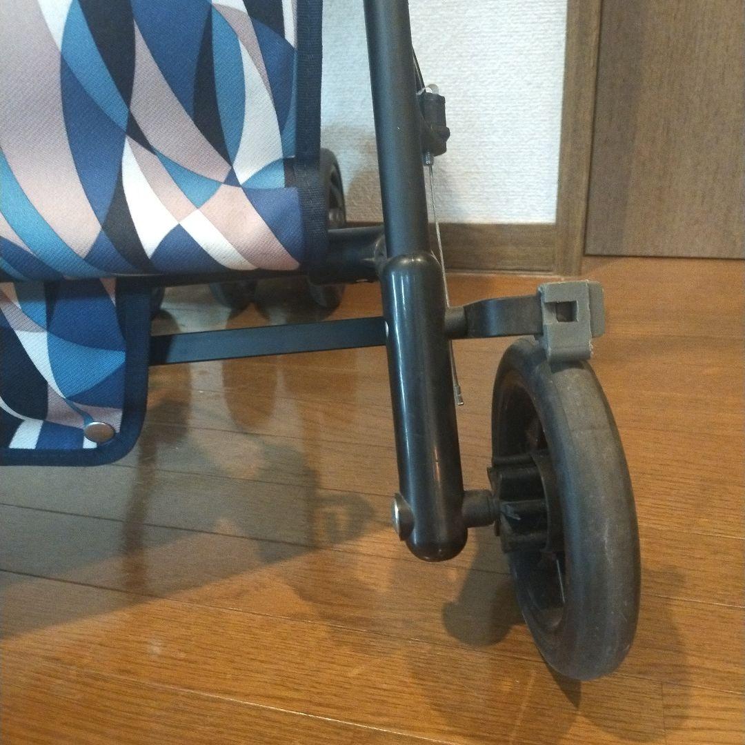 ［島製作所］サニーウォーカー シルバーカー 幾何学模様 ブルー 良品