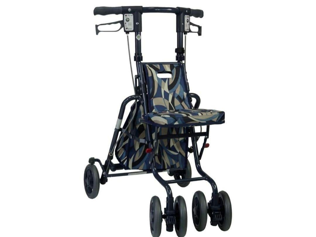 ［島製作所］サニーウォーカー シルバーカー 幾何学模様 ブルー 良品