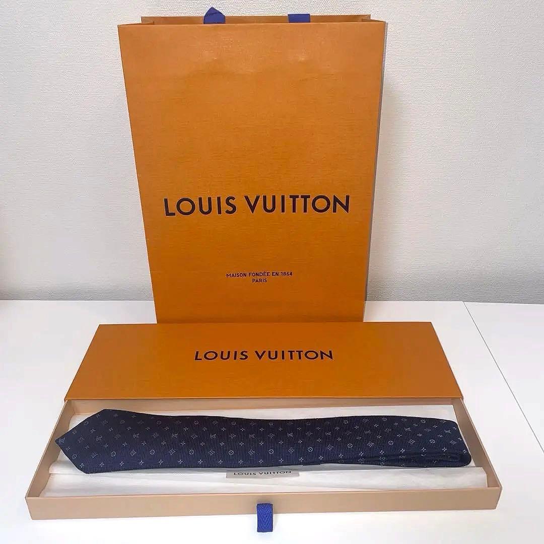 LOUIS VUITTON ネクタイ ネイビー モノグラム