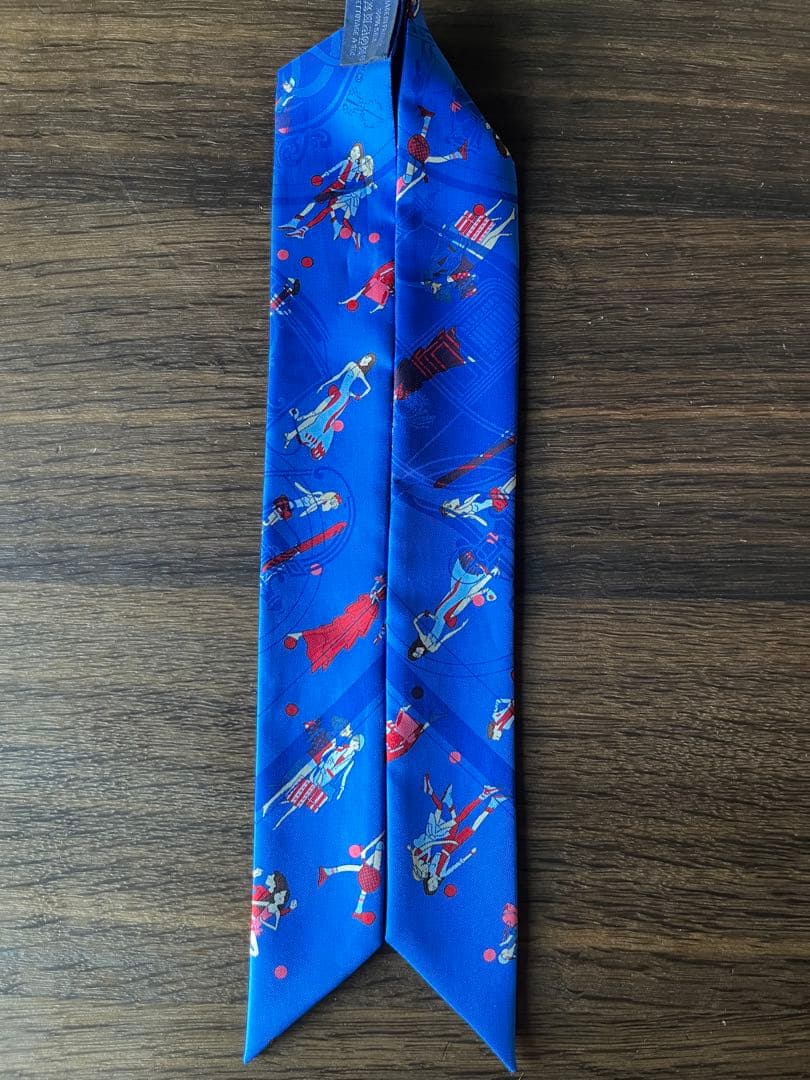 HERMES エルメス　ツイリー　エクスリブリス　パリジェンヌ ブルー　お箱付き