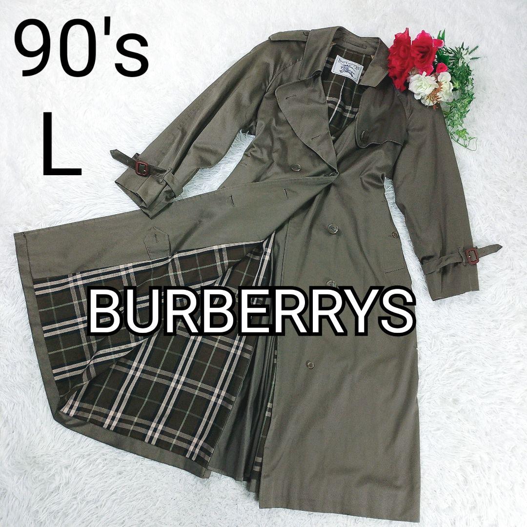 【90's】BURBERRYS ノバチェック ロングトレンチコート L ベルト付