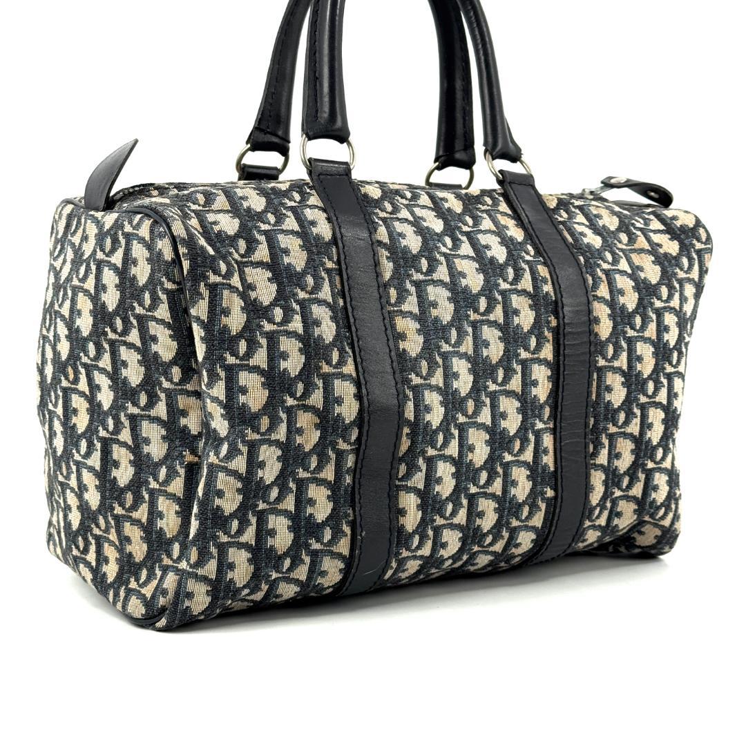 Dior ディオール トロッター柄 キャンバス ボストンバッグ ブラック