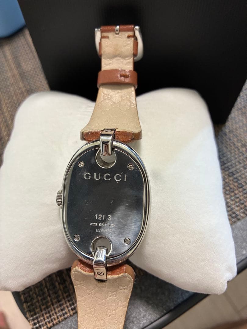 GUCCI 121.3 アナログ腕時計 シルバー/ブラウン