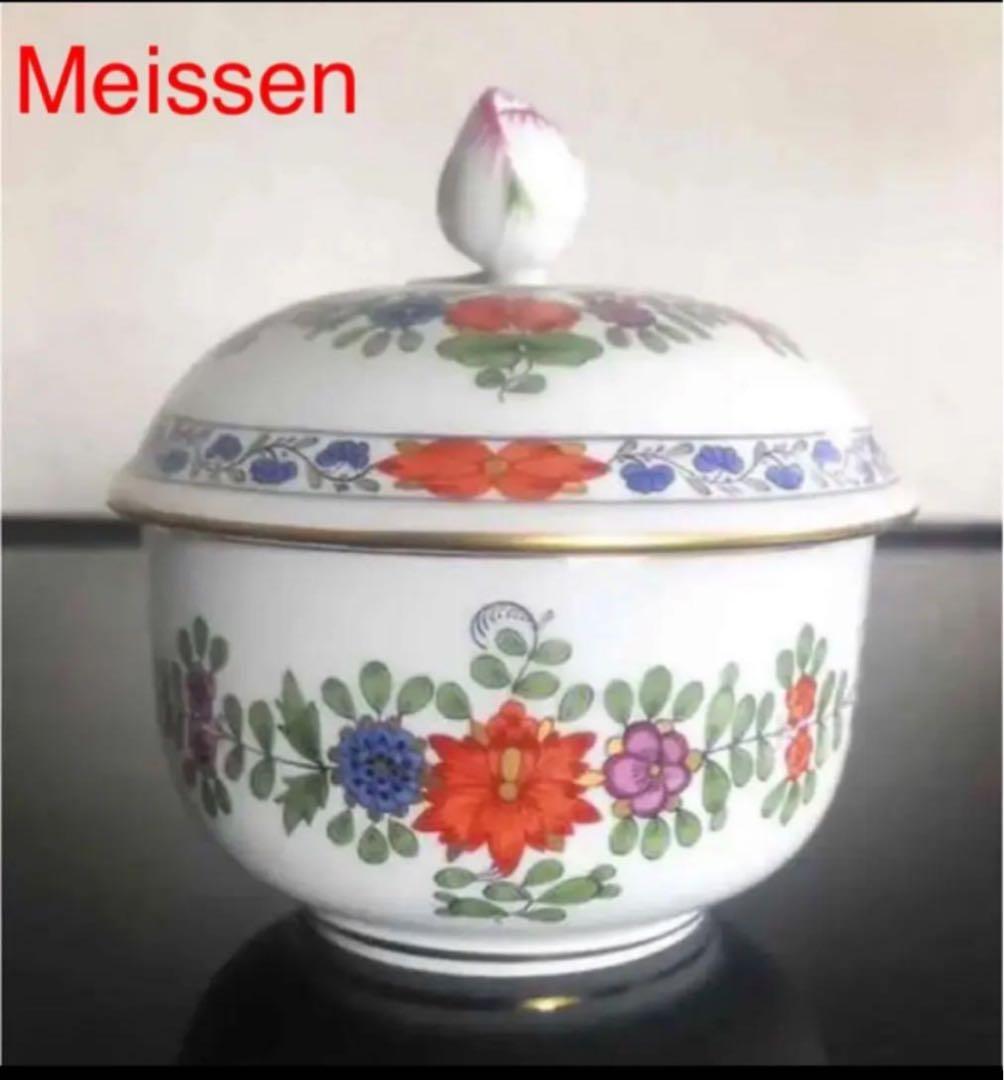 マイセン　インドの花　多彩色　柿右衛門写し　シュガーポット&クリーマー