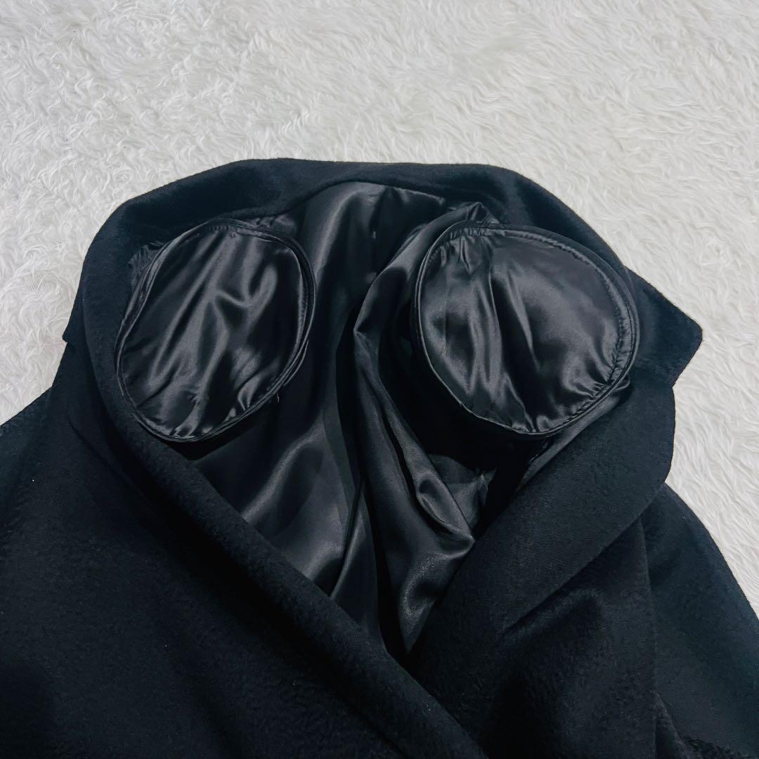 【美品】高級生地　ロロピアーナ カシミヤ100% フレアロングコート　ブラックL