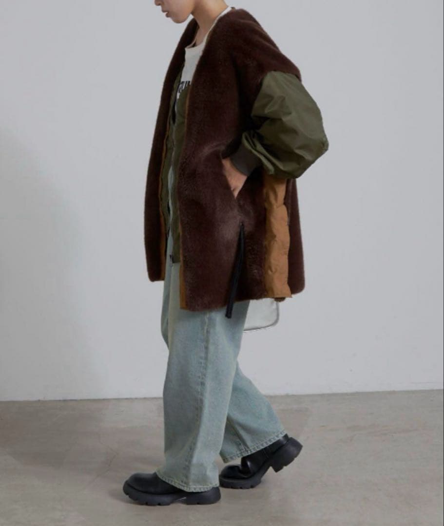 最終値下げ⭐︎【etsinta/エシンタ】ファー切替ジャケット