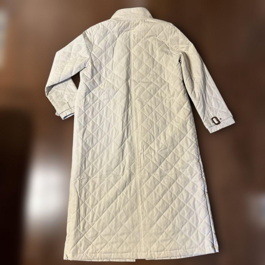 ★美品★DAKS★キルティングロングコート★アイボリー★11★ダックス★チェック