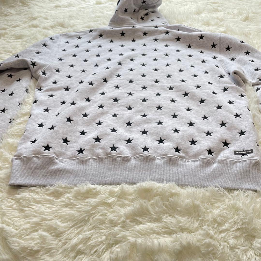 ♡美品♡ F.C.R.B. スター 刺繍 プルオーバー　グレー　白　XL　希少