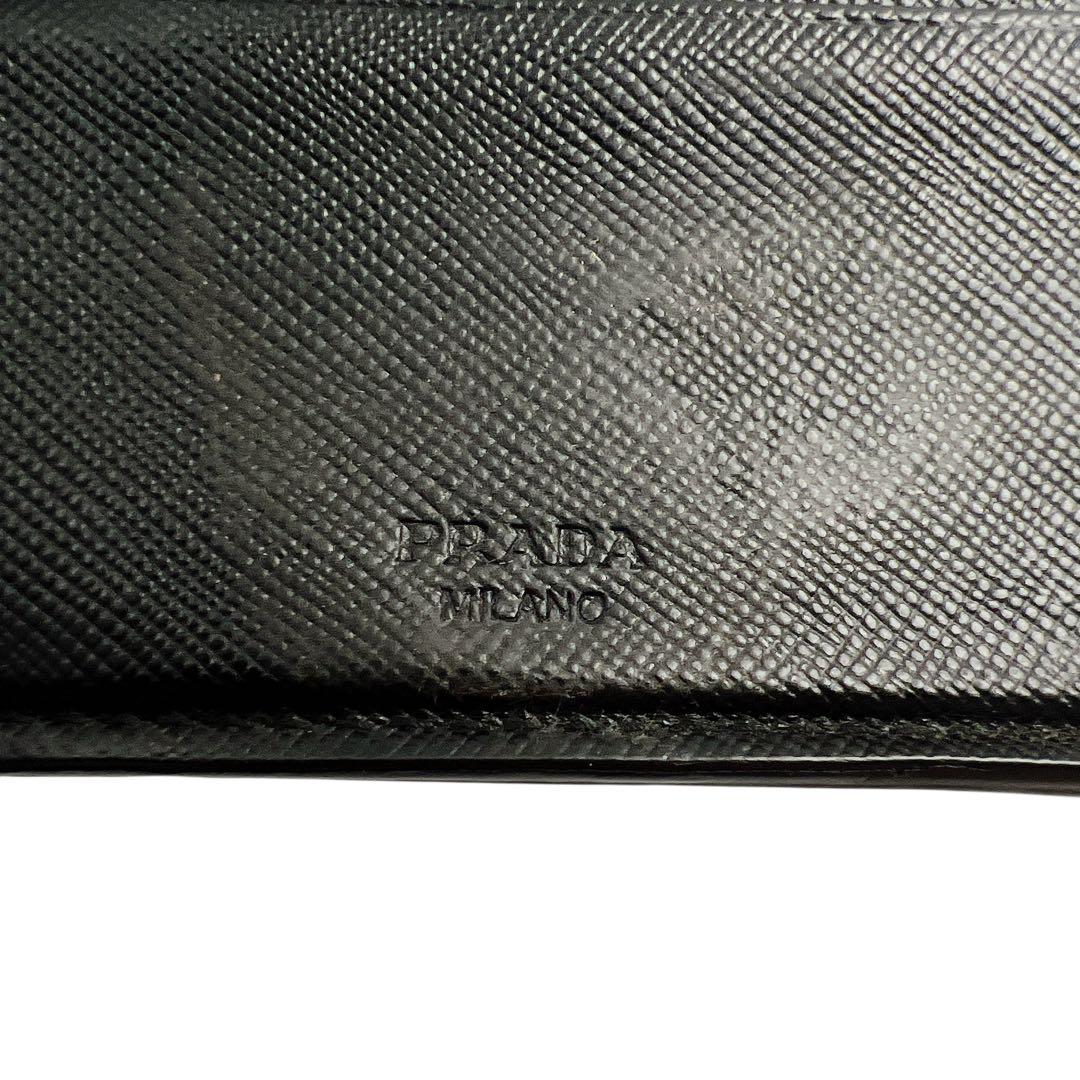専用　PRADA レザー ブラック メンズ 折り財布 7583