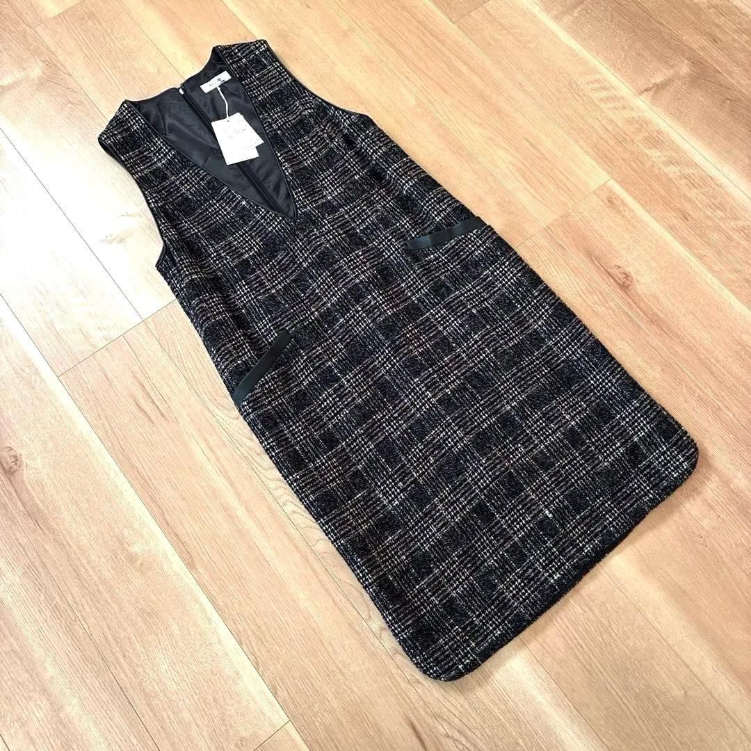 【新品未使用・タグ付き】PINORE ピノーレ ツィード ジャンパースカート