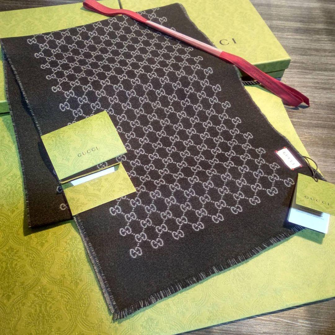 専用❤新品❤GUCCI マフラー ストール ショール スカーフ❤黒&グレー❤