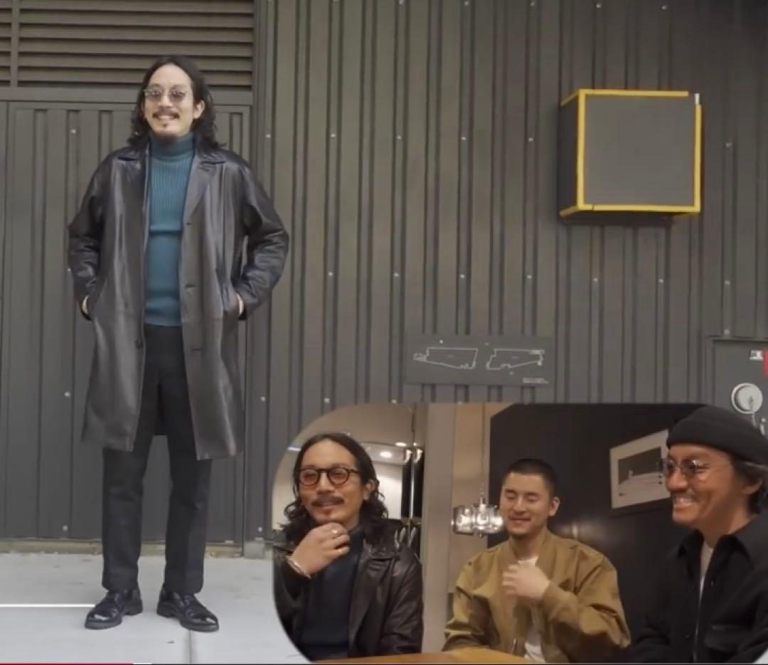 Time is on レザー ステンカラーコート