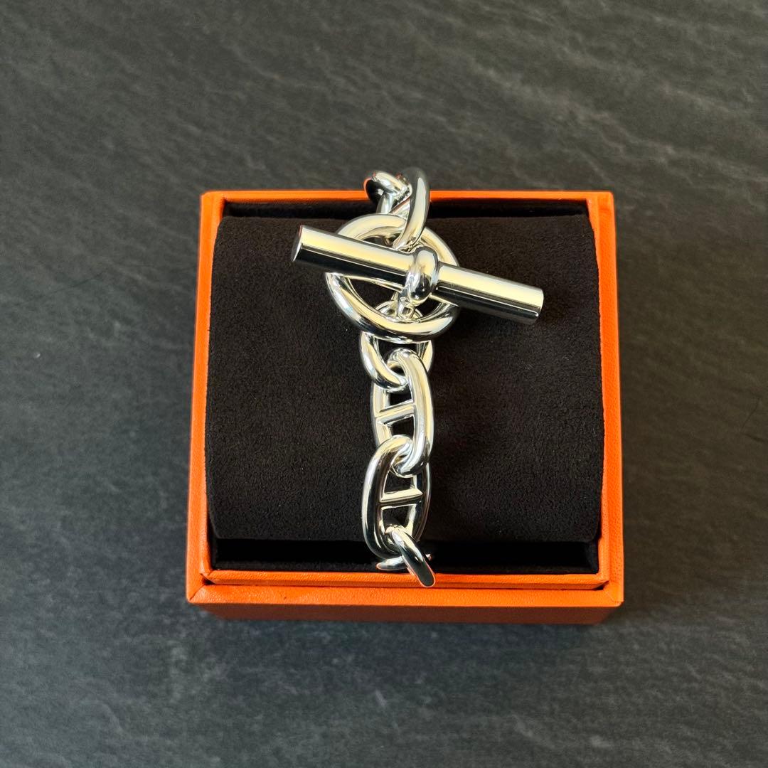 【直近購入】新品未使用 HERMES シェーヌダンクルブレスレットTGM12コマ