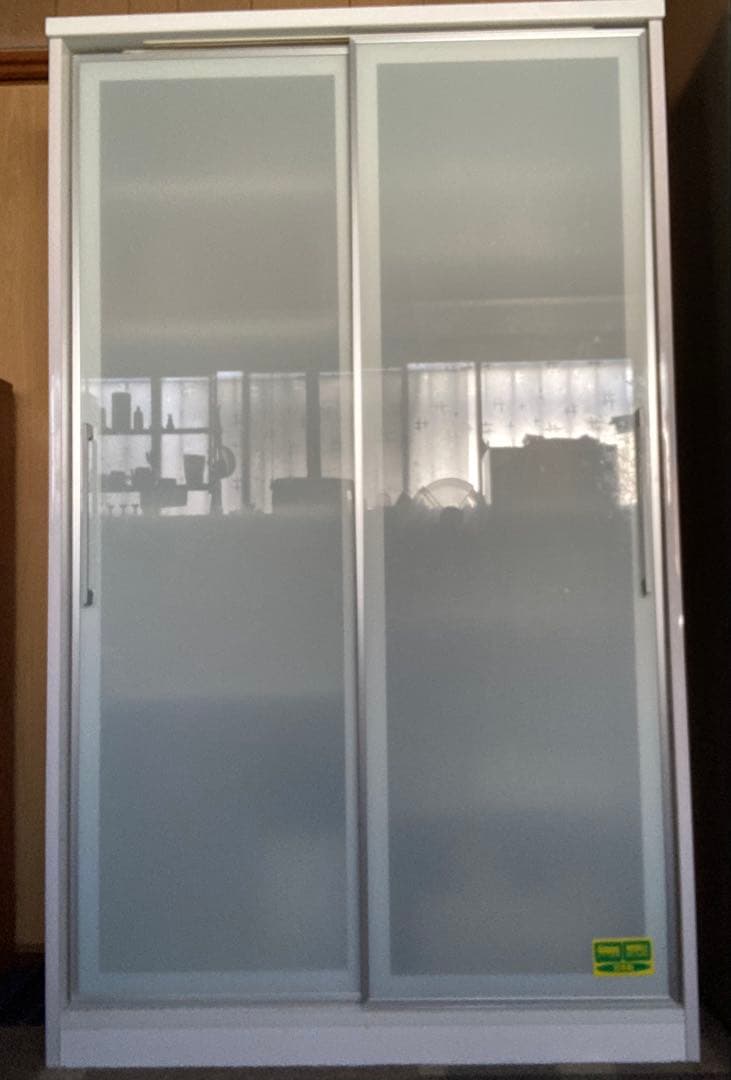 食器棚 日本製　引き戸　ミストガラス