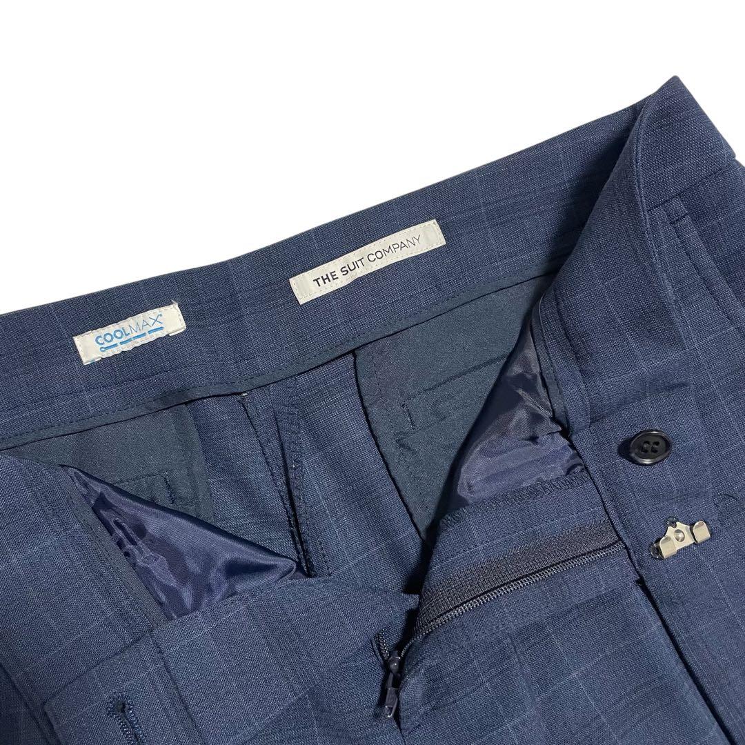 【美品】スーツカンパニー ノーカラージャケット パンツスーツ セットアップ ML