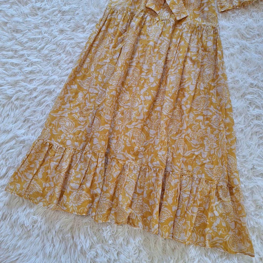 極美品✨マレーラ 近年モデル 花柄ロングワンピース シルク混 大きいサイズ