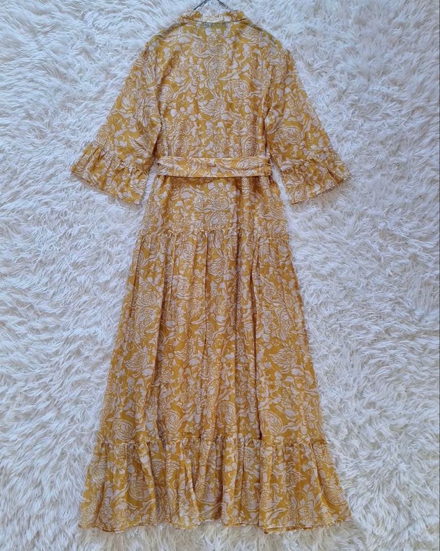 極美品✨マレーラ 近年モデル 花柄ロングワンピース シルク混 大きいサイズ