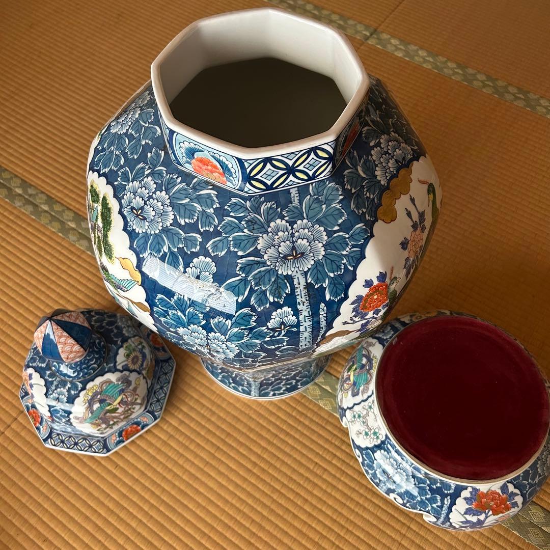 藤井錦彩 古伊万里風 立壺