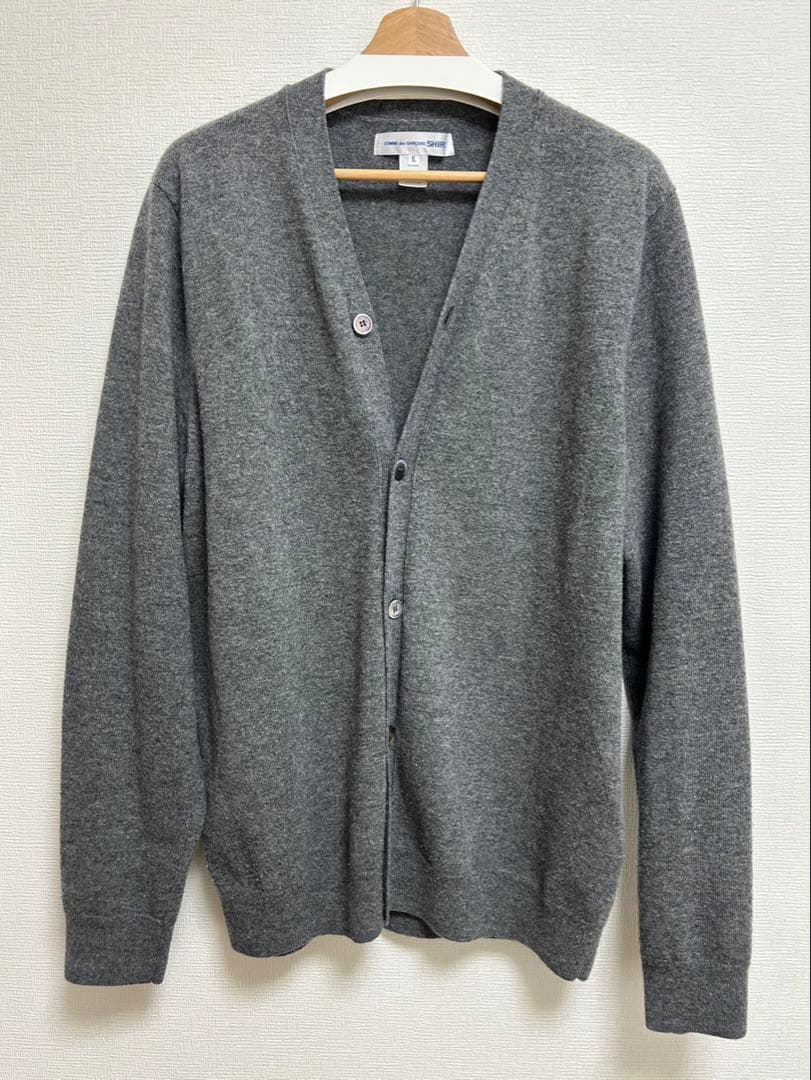【極美品】コムデギャルソンシャツ　カーディガン　グレー　サイズXL