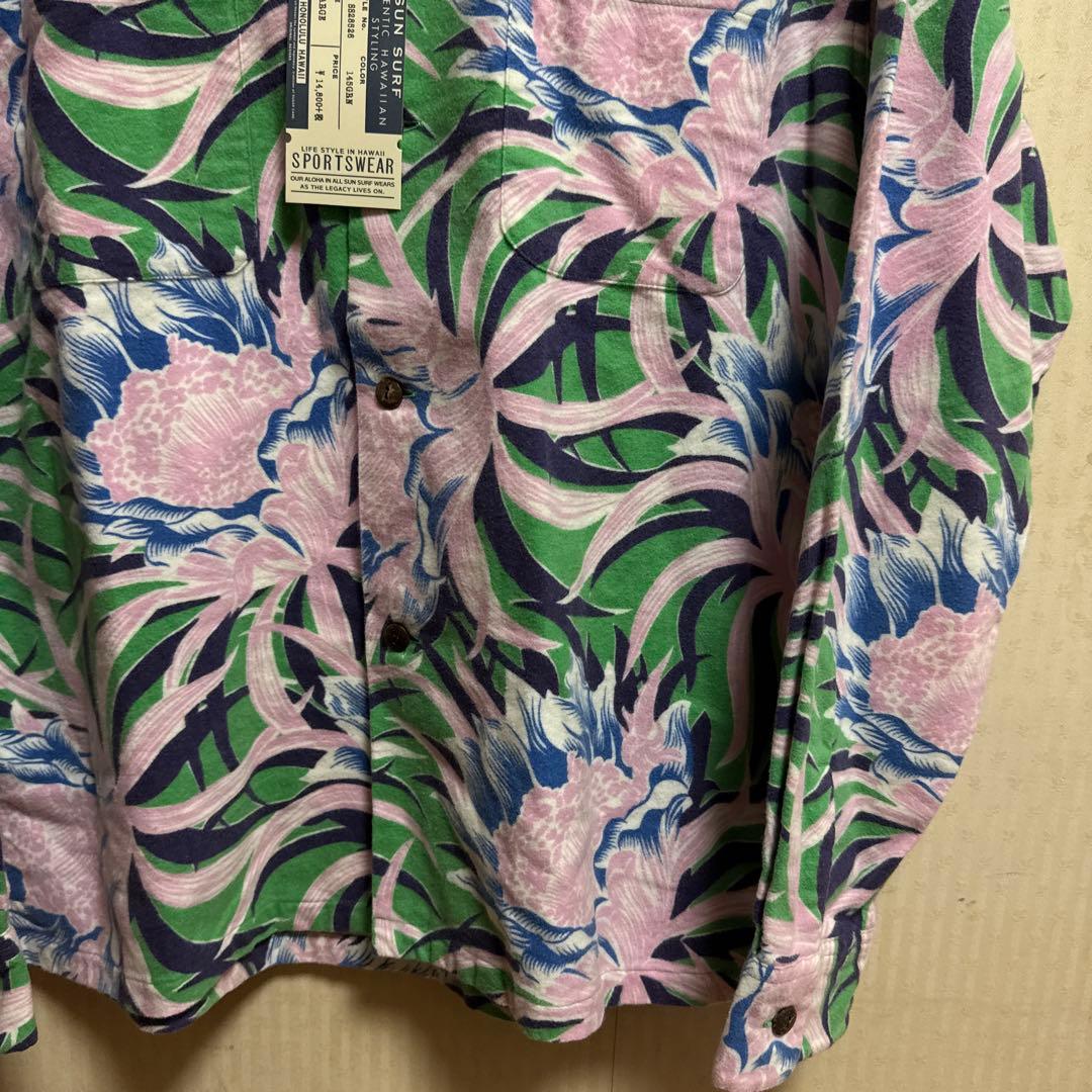 SUN SURF アロハシャツ ネルシャツ 新品 L