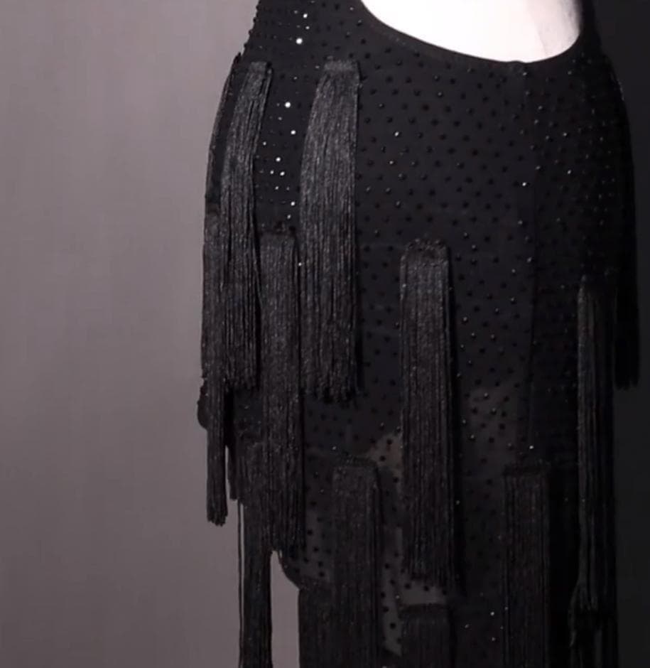 社交ダンス用アシンメトリードレス（黒・白）