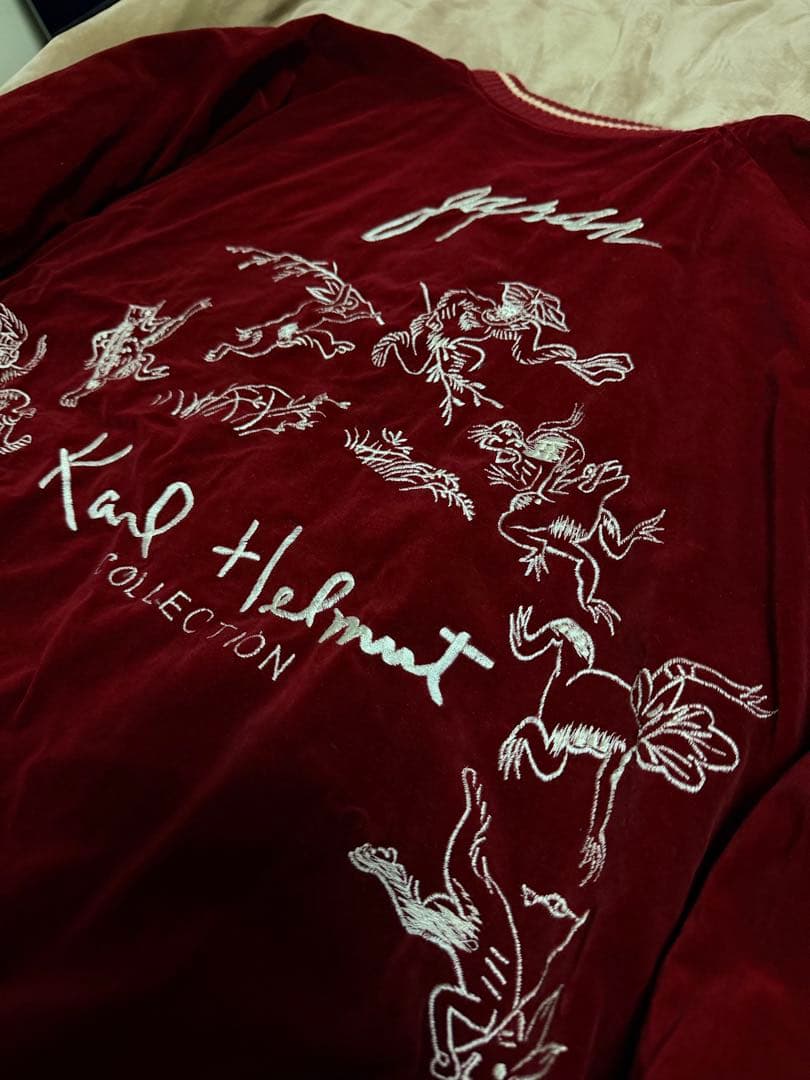 ２面用 Karl Helmut 別珍 鹿 スカジャン サテン vintage