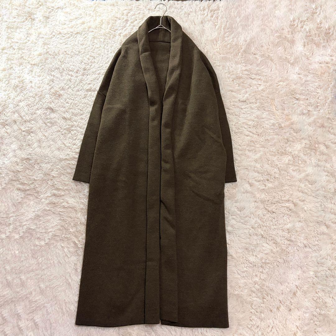 ドゥーズィエムクラス MUSE ウール混 ロングニットガウン コート ブラウン