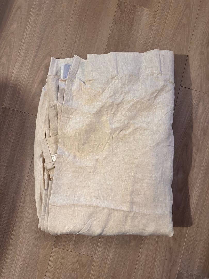 麻(リネン)生地 100% カーテン　サイズ164×184 2枚