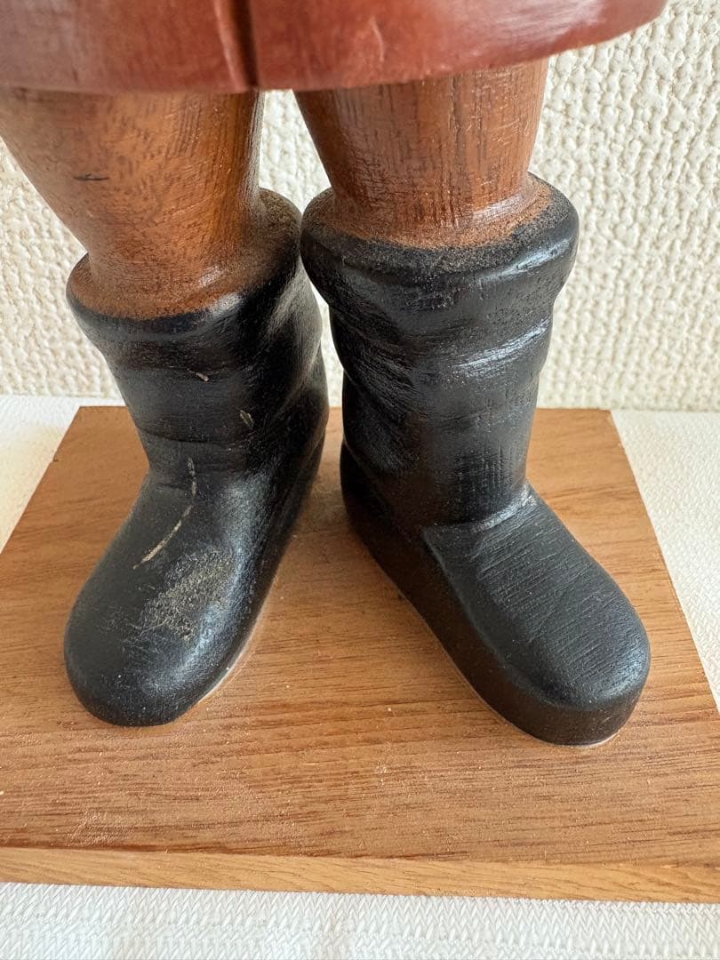 希少 イタリア ROMER ヴィンテージ木彫人形 フィッシャーマン 置物 彫刻