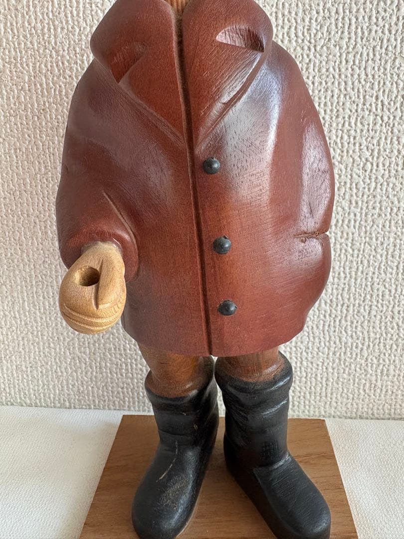 希少 イタリア ROMER ヴィンテージ木彫人形 フィッシャーマン 置物 彫刻