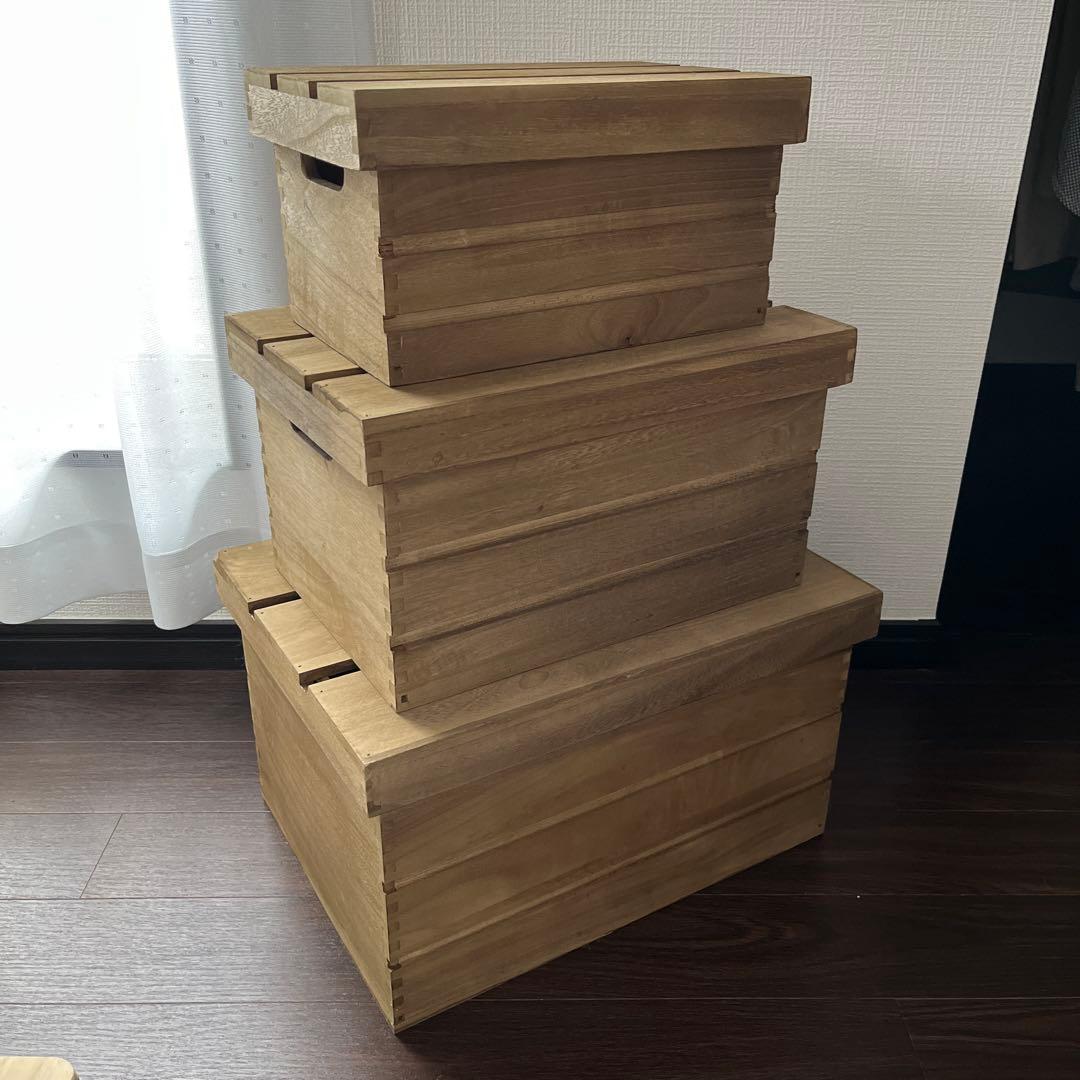 ふた付き木箱3サイズセット　新品