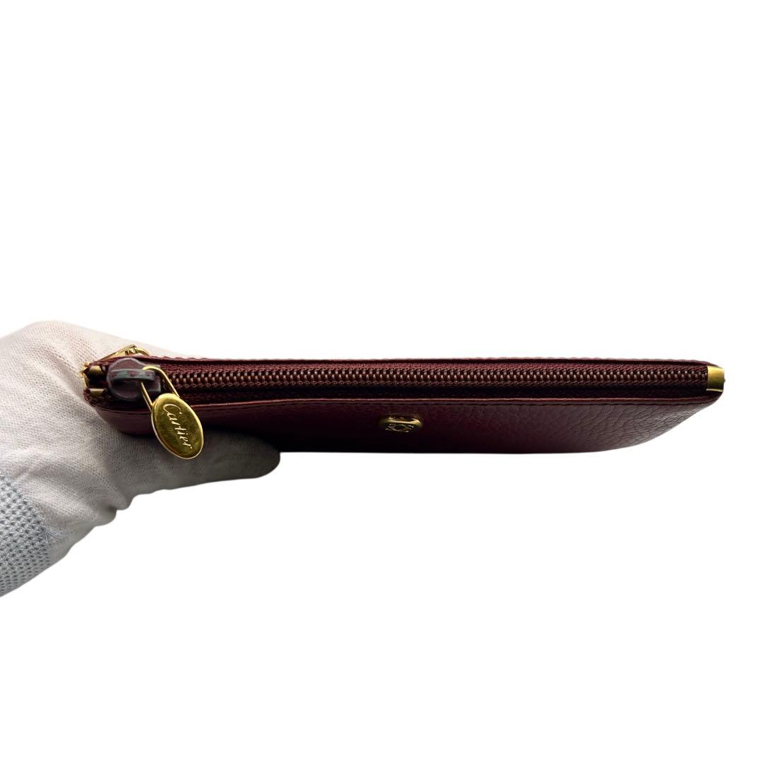 Cartier ボルドー レザー レディース ポーチ 8044