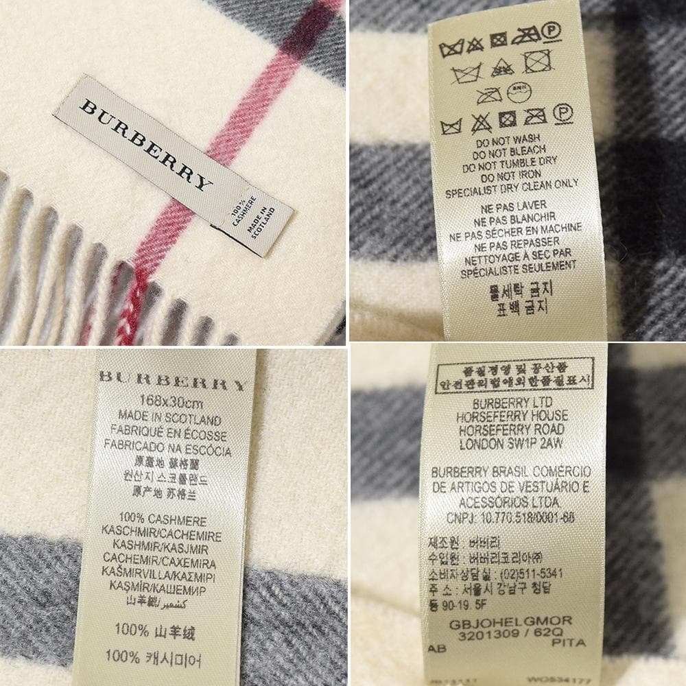 英国製 バーバリー BURBERRY カシミヤ100％ メガチェック ストール