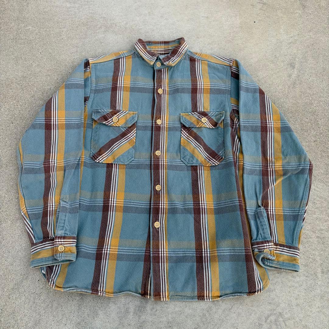 WAREHOUSE ウエアハウス　ヘビーネルシャツ　16ハーフ　マチ付き L