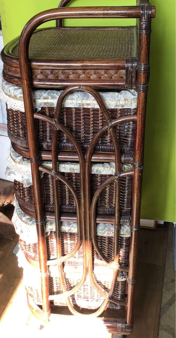 昭和レトロ 籐家具 ラタン ラック チェスト 4段引き出し　中古