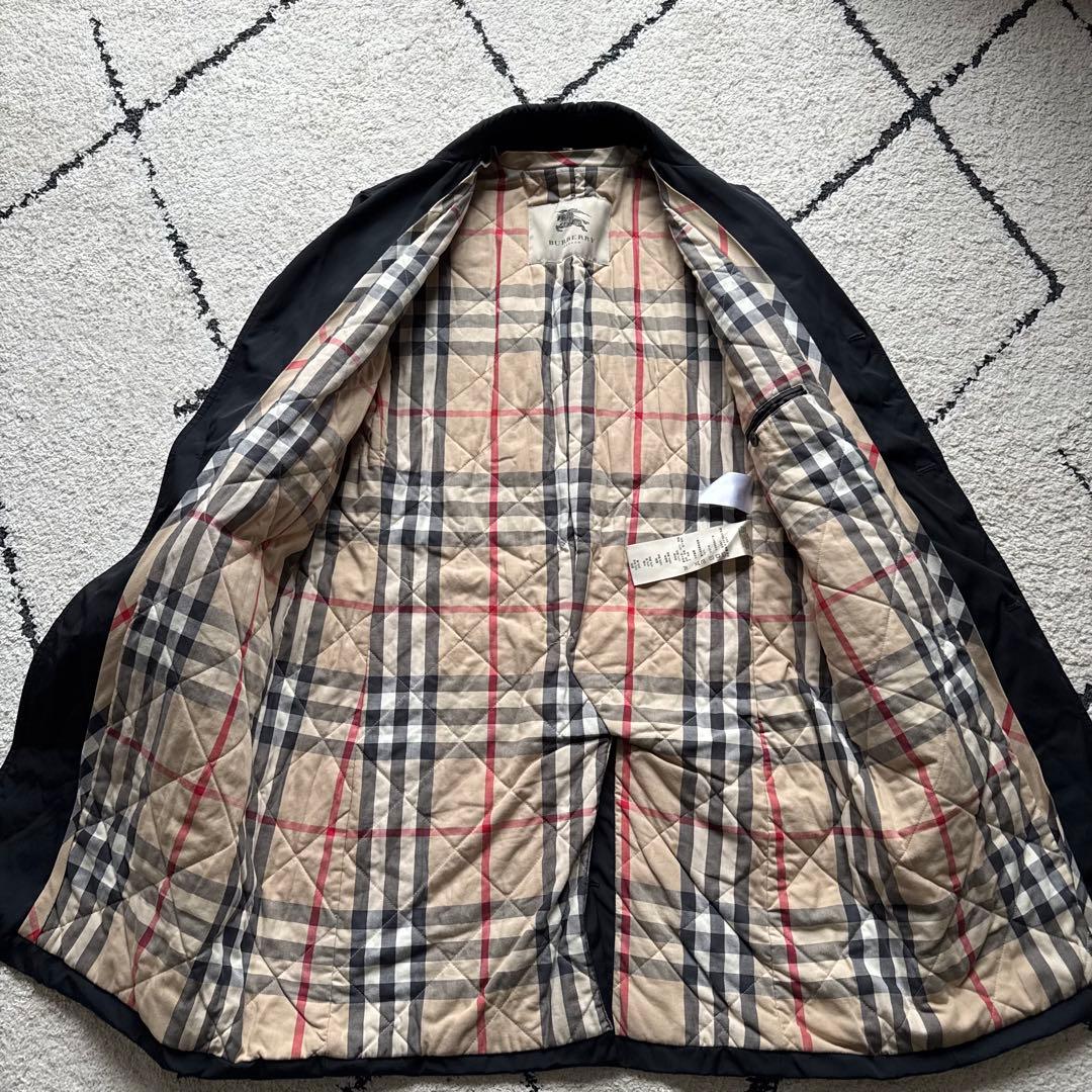 近年モデル　バーバリー　チェスターコート　ノバチェック　ブラック　XL