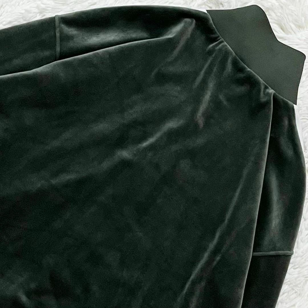 【極美品】アディダス トラックトップ ベロアジャケット ジャージ XL グリーン