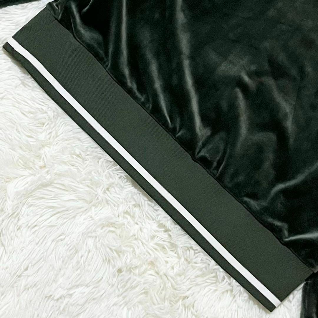 【極美品】アディダス トラックトップ ベロアジャケット ジャージ XL グリーン