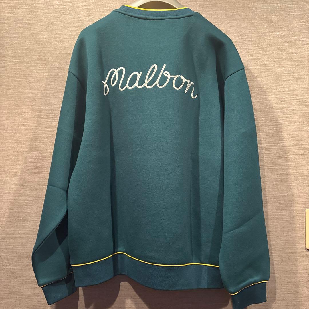 韓国　マルボンゴルフ刺繍セーター 緑　イエローラインあり。サイズ２XL