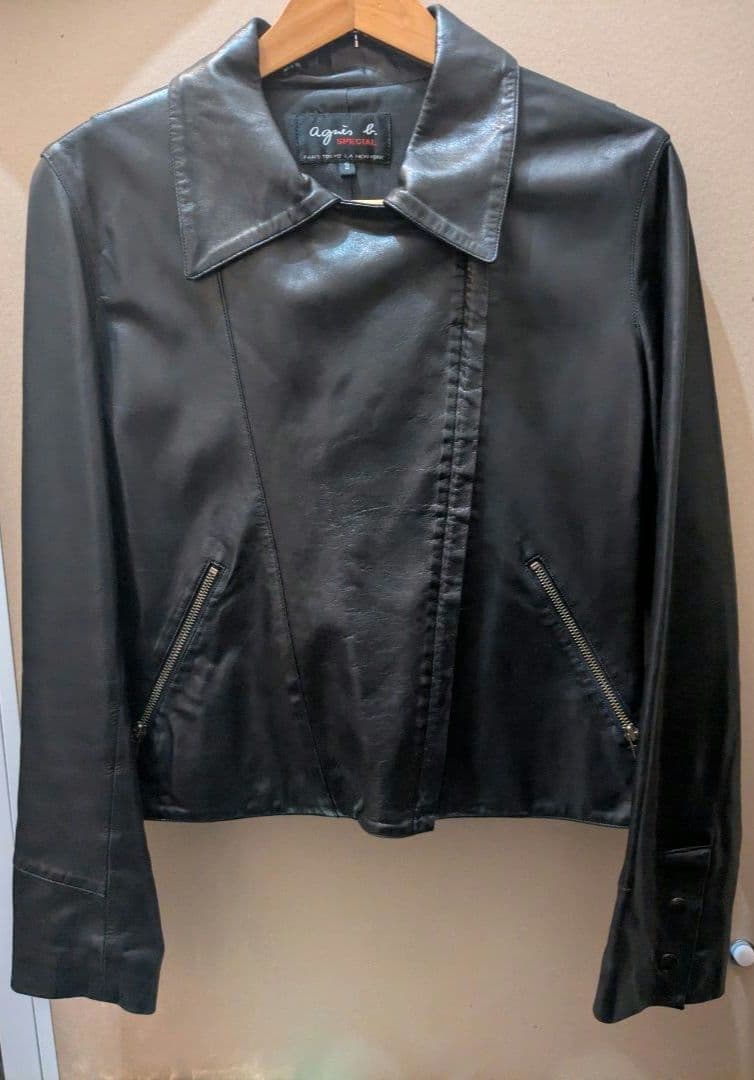 agnes b. アニエスベー SPECIAL ラムレザージャケット　短丈