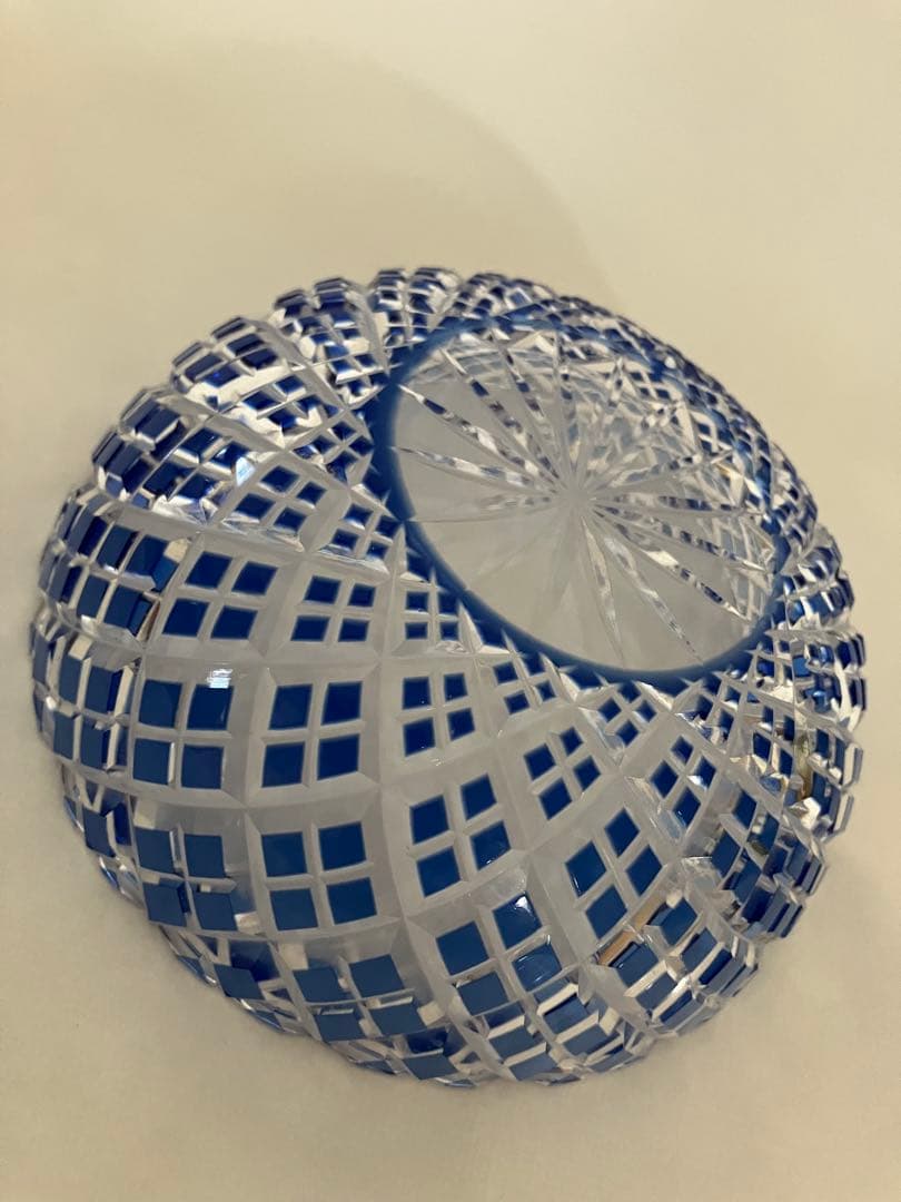 優雅　希少❤️KAGAMI 江戸切子矢来重紋　大鉢　小鉢　銘々3点セット