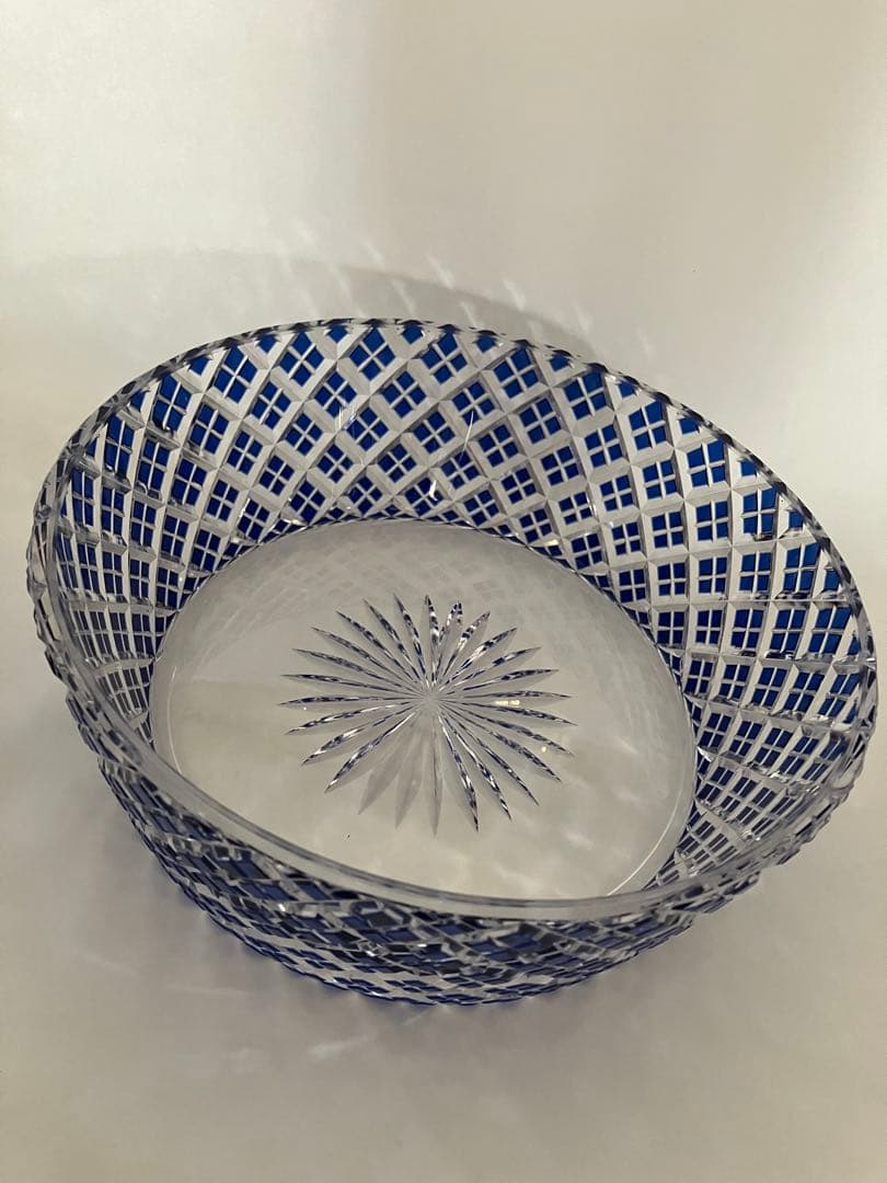 優雅　希少❤️KAGAMI 江戸切子矢来重紋　大鉢　小鉢　銘々3点セット