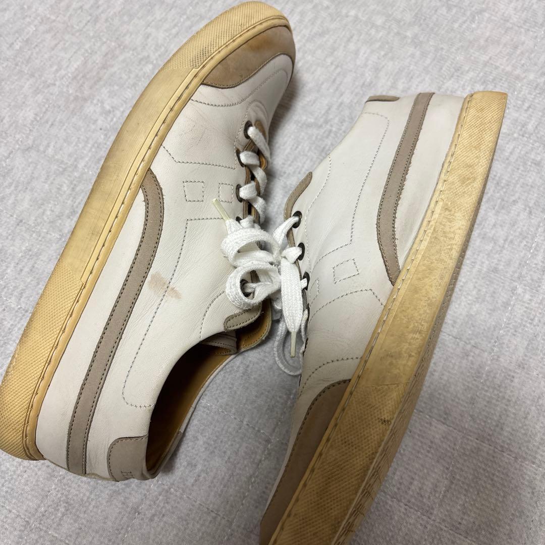 HERMES エルメス スニーカー レザー　ホワイト 42