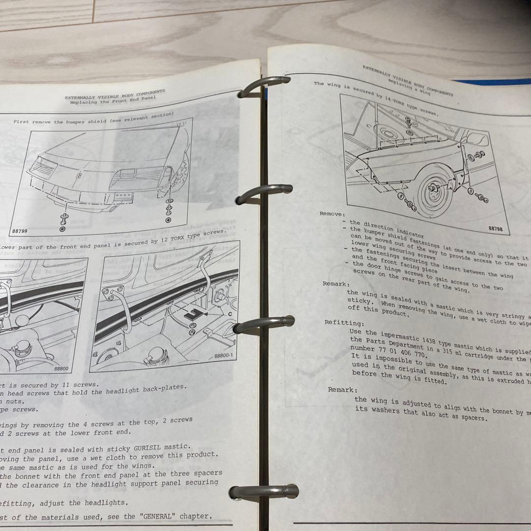 サービスマニュアル/アルピーヌ V６ターボ&V6GT/