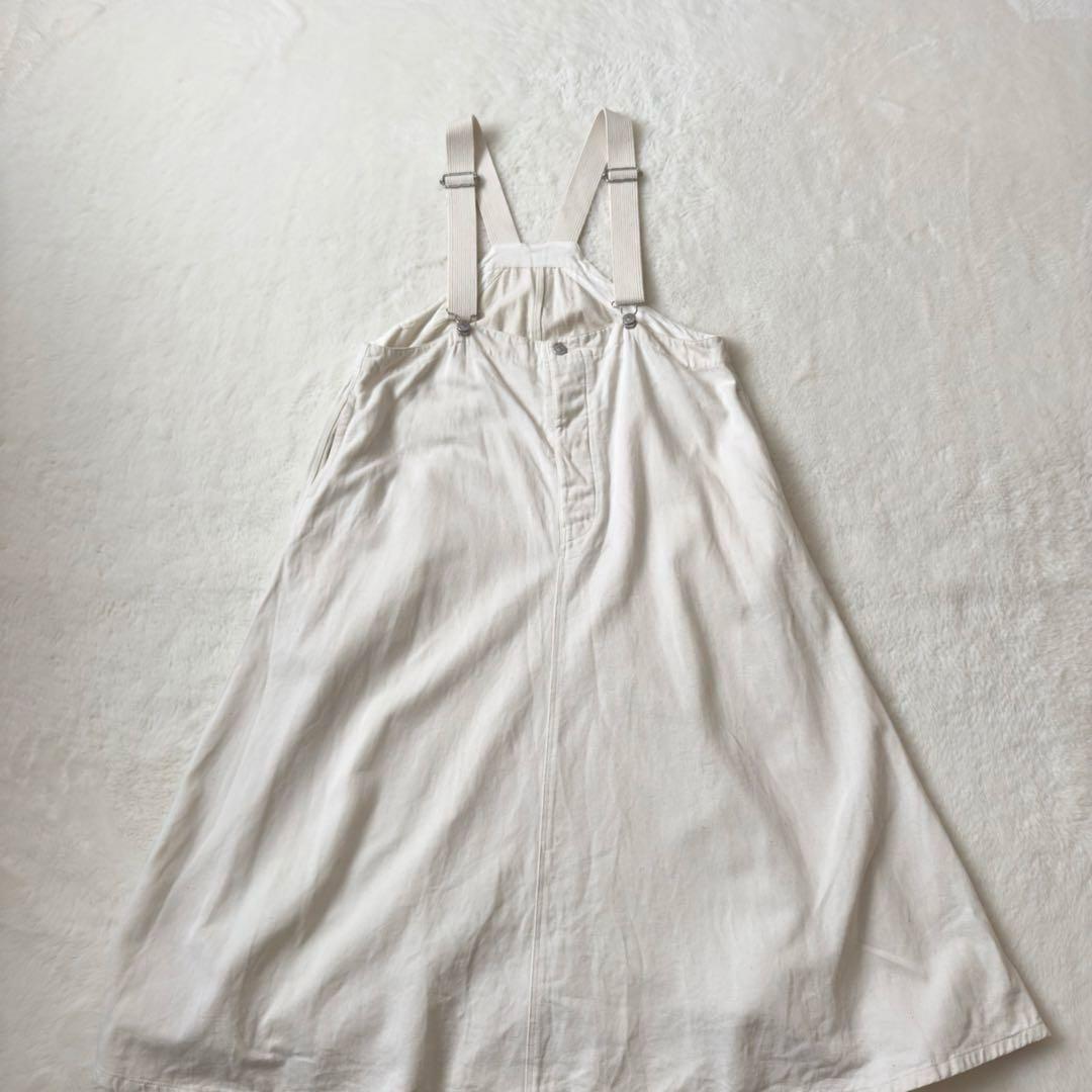 nest Robeコットンリネンチノ　サスペンダー　ジャンパースカート　白