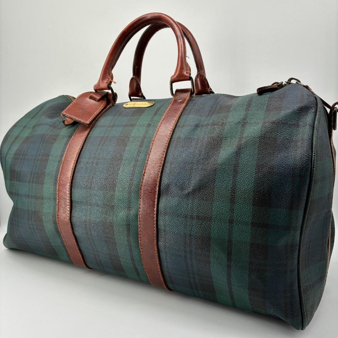 良品✨ポロラルフローレン ボストンバッグ 大容量 ブラックウォッチ PVC