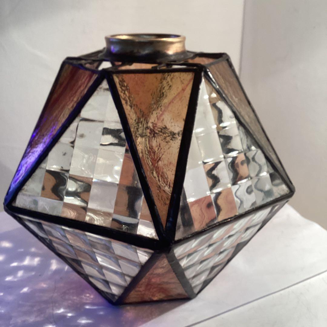 ステンドグラスランプ住宅用　12角2段ペンダントランプシェード1854)