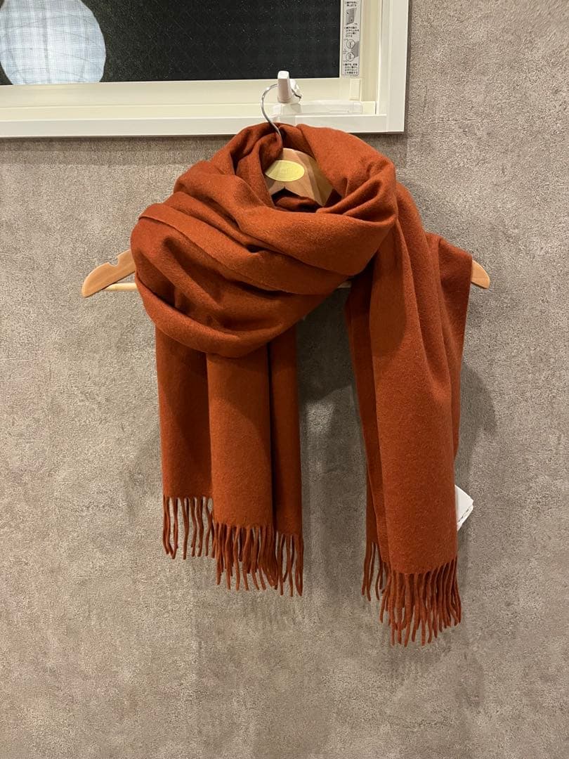 【美品】MaxMara カシミヤ大判ストール オレンジ　クリーニング済み