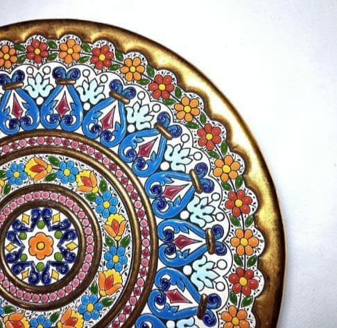 セアルコ　セルビア(セビリア)焼き　大皿28.5cm　 金彩24K 　スペイン製